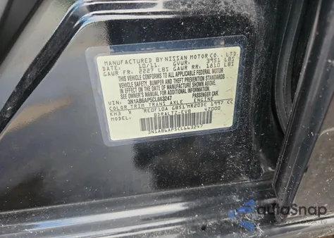 2012 Nissan Sentra 2.0 z USA, uszkodzony, nr VIN 3N1AB6AP5CL663247